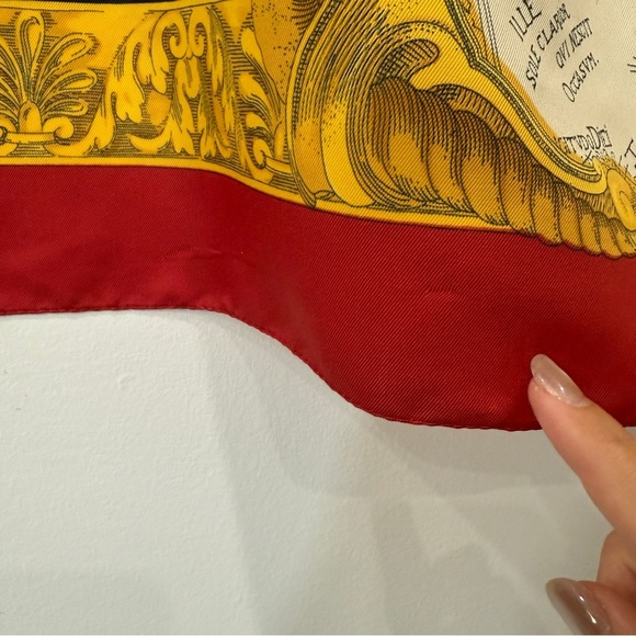 Zodiac Scarf Made In Italy by Isotoner inRed, Gold and Navy Signature Collection - Picture 11 of 14